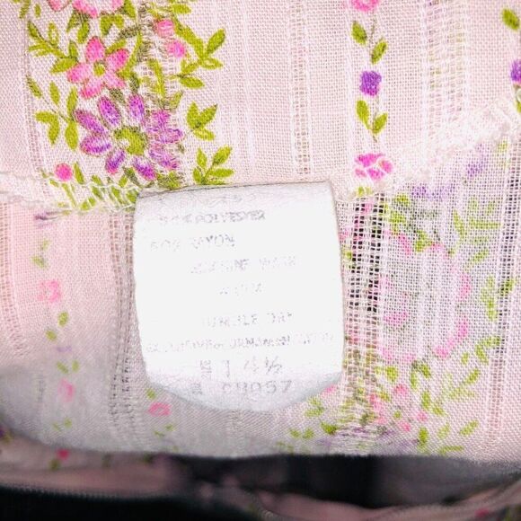 Vintage 60s Cedar Glen Dress House Coat Womens Size M Pink Floral Belted Zip - Picture 7 of 8